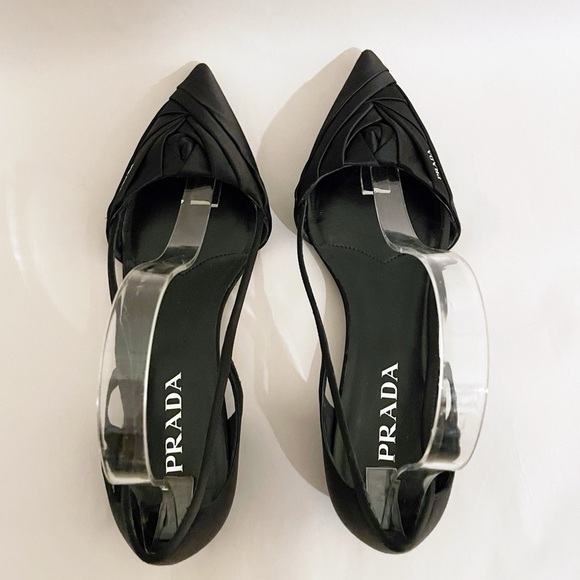 Like New PRADA Rose Satin Cut Out Ballerina Flats - Picture 10 of 12